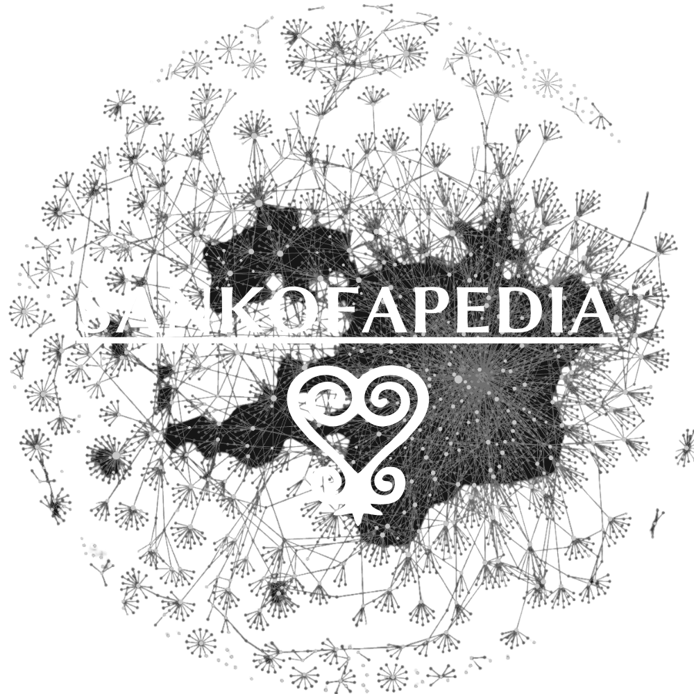 Sankofapedia logo with Graph View Background showing data points